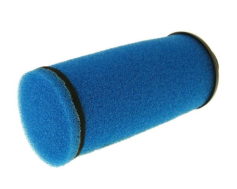 air filter double layer racing long type 28-35mm carb. connection, blue