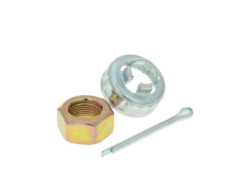 wheel nut M16 SW24 with cap and split pin for output shaft for Piaggio