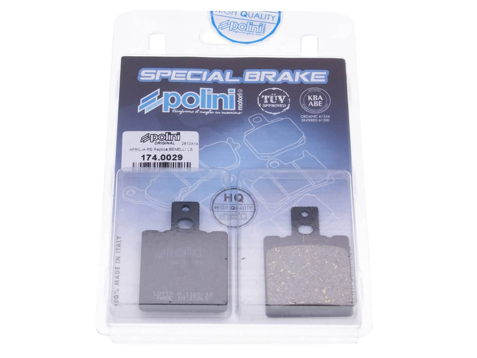 brake pads Polini organic for Aprilia RS125