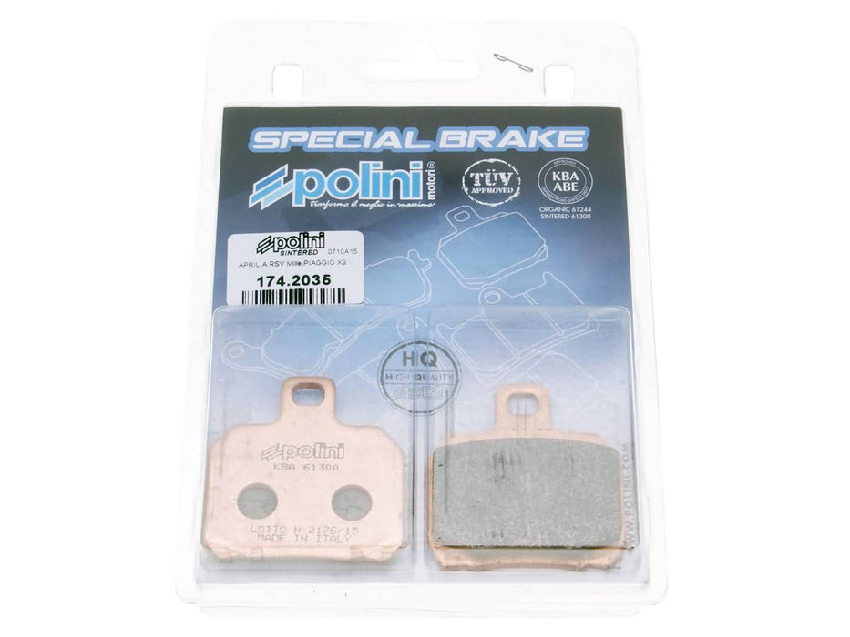 brake pads Polini sintered for Aprilia RS, CPI GTR, Peugeot Speedfight 3