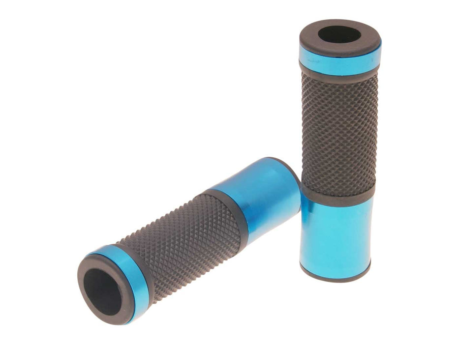 handlebar rubber grip set CNC sport black, blue