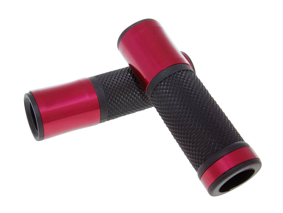 handlebar rubber grip set CNC sport black, red