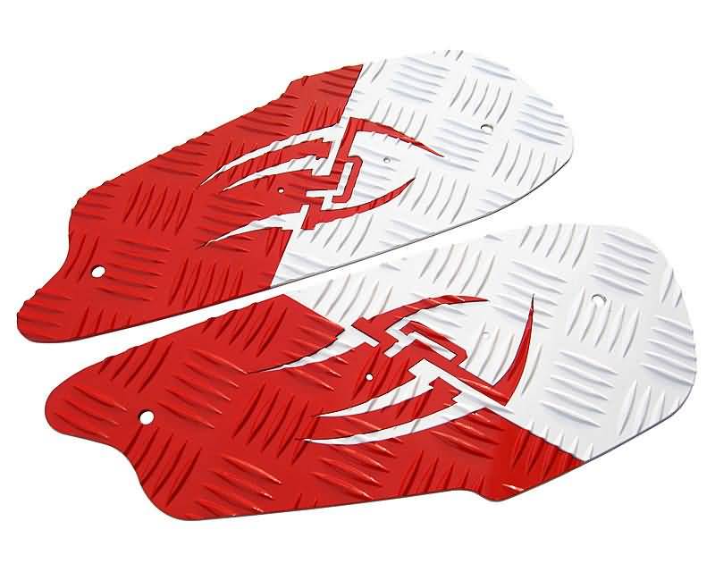 foot plates Opticparts DF Style 16 white / red aluminium for Gilera Runner (-08/05)