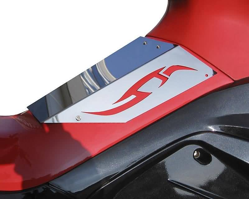 fuel tank cover ODF Tribal polished steel / mirrored glass effect for Gilera Runner (-08/05)