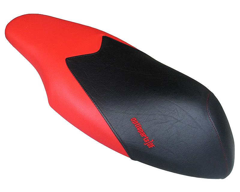 seat cover Opticparts DF black / red for Yamaha Jog, MBK Mach G