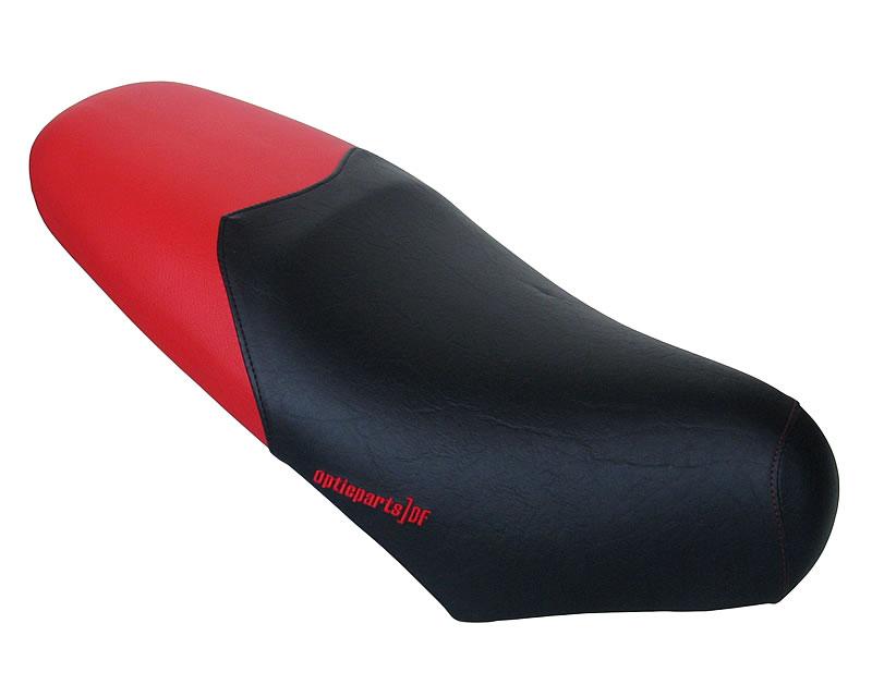 seat cover Opticparts DF black / red for Piaggio NRG mc², mc³