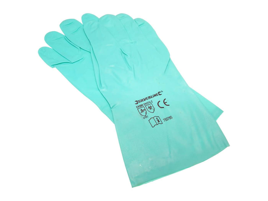 protective nitrile gloves green 32cm size 8 (M)