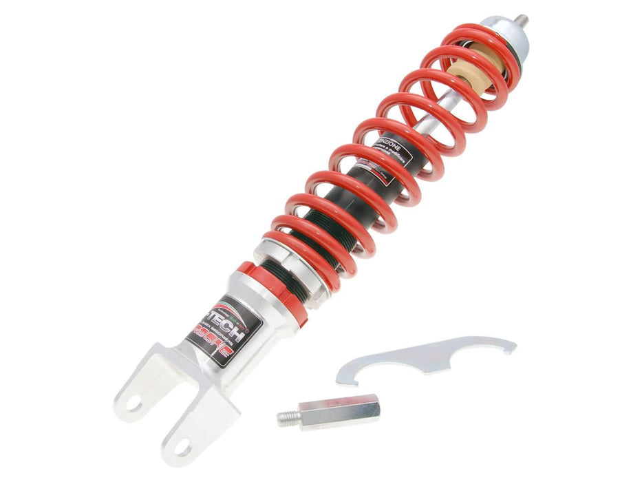 rear shock absorber Carbone Hi-Tech 340-365mm chrome / red for Vespa 50-90-125 Primavera, ET3