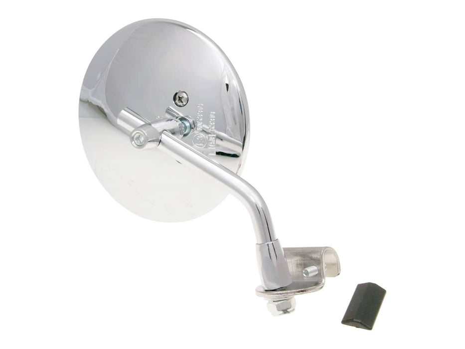 clamp-on mirror round shape left / right chromed for Vespa