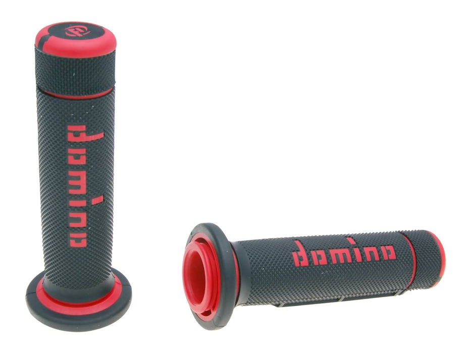 handlebar grip set Domino A180 ATV thumb throttle 22/22mm black-red