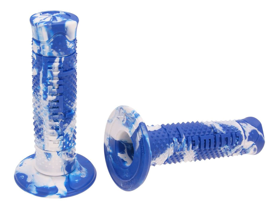 handlebar grip set Domino A260 off-road snake blue / white