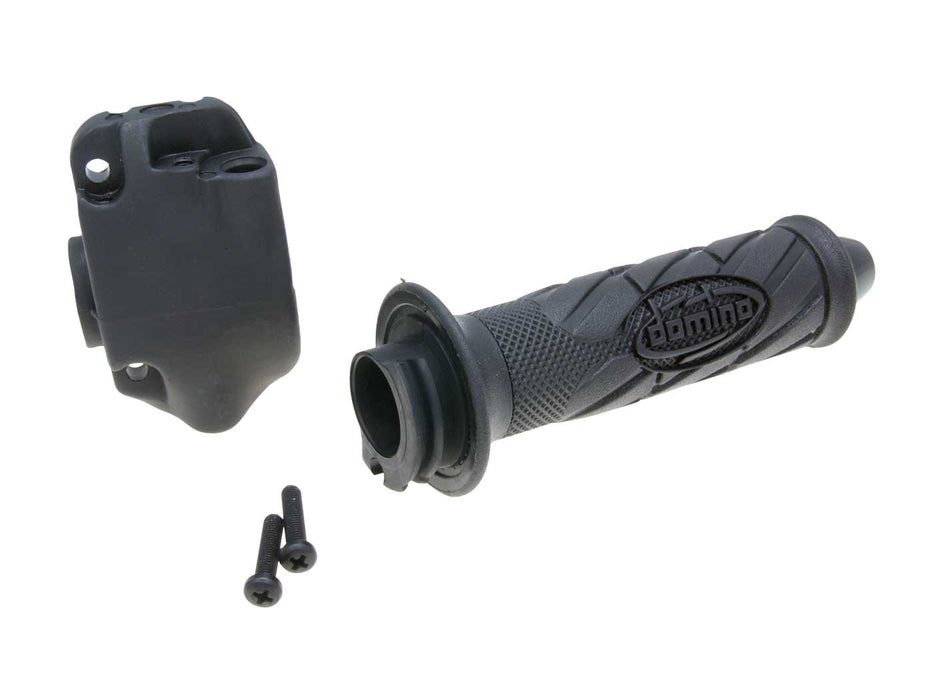 throttle tube w/ rubber grip for Motorhispania RX Super Racing, Peugeot XR6, Rieju RS1, RS2