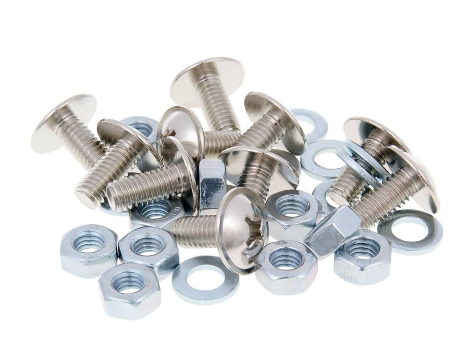 screw set Buzzetti cross slot M6x13 with washers and nuts - 10 pcs each