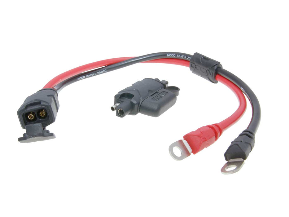battery clamp connector cable NOCO w/ eyelet-style terminals and SAE adapter