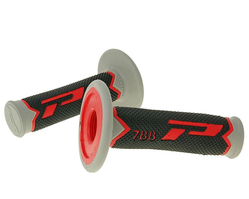 handlebar grip set ProGrip 788 MX Triple Density - black gray red