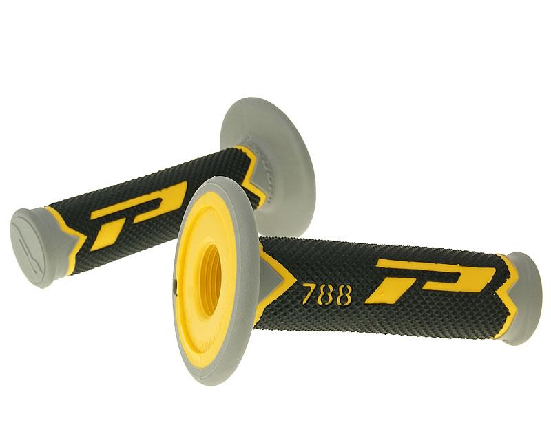 handlebar grip set ProGrip 788 MX Triple Density - black gray yellow