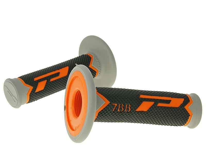 handlebar grip set ProGrip 788 MX Triple Density - black gray orange