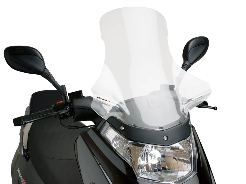 windshield Puig V-Tech Touring transparent / clear for Kymco Dink, Yager GT 50-200i