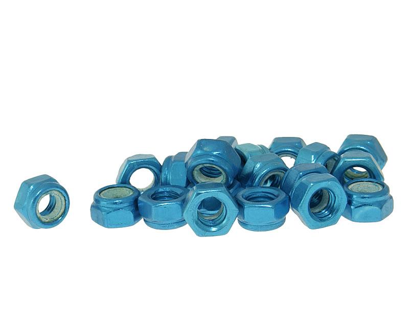 nut set anodized aluminum blue - 20 pcs - M5 thread