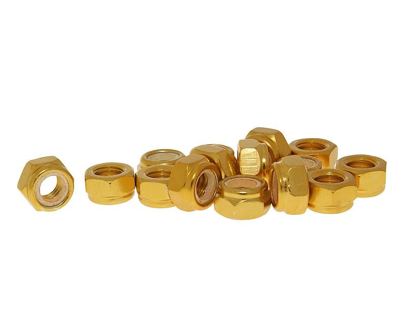 nut set anodized aluminum gold - 15 pcs - M8 thread