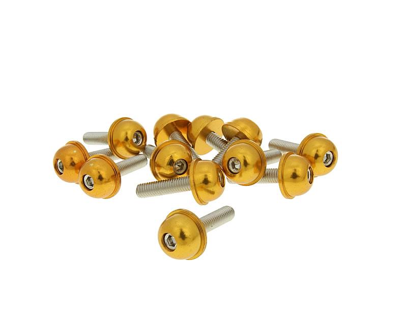 hexagon socket screw set - anodized aluminum screw head gold - 12 pcs - M5x20
