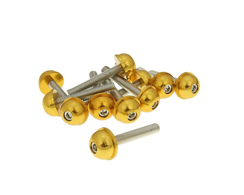 hexagon socket screw set - anodized aluminum screw head gold - 12 pcs - M5x30