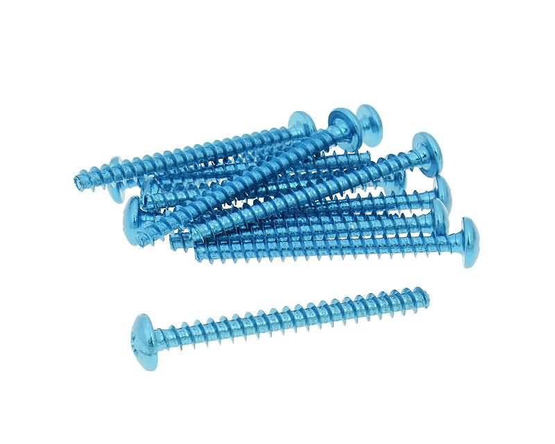 fairing screws anodized aluminum blue - set of 12 pcs - M5x50