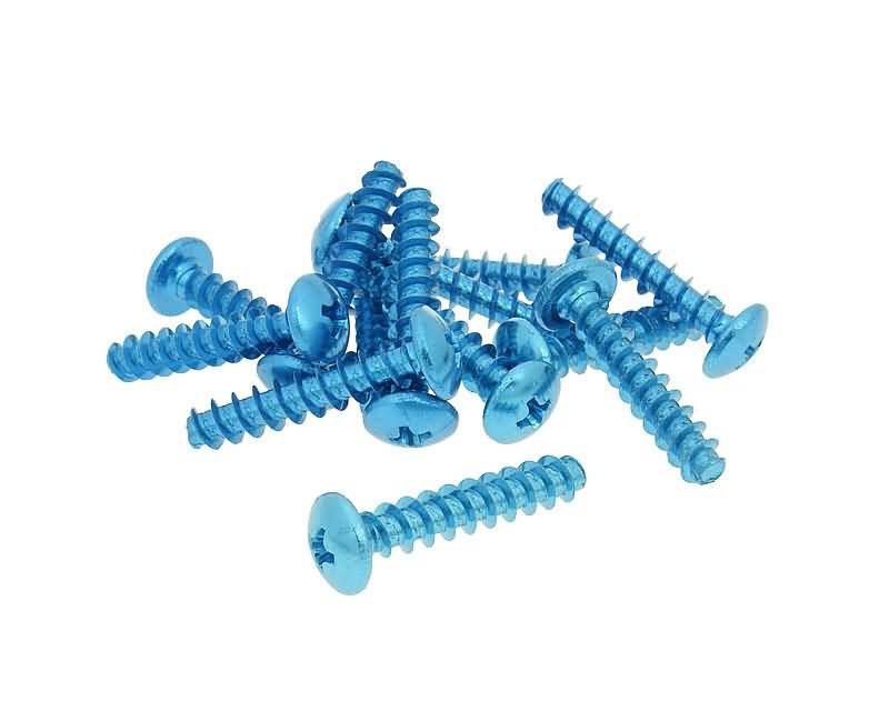 fairing screws anodized aluminum blue - set of 12 pcs - M6x30