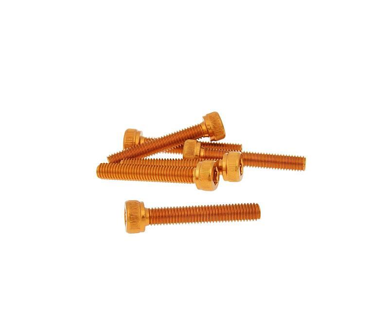 hexagon socket screw set - anodized aluminum orange - 6 pcs - M5x30 - styling