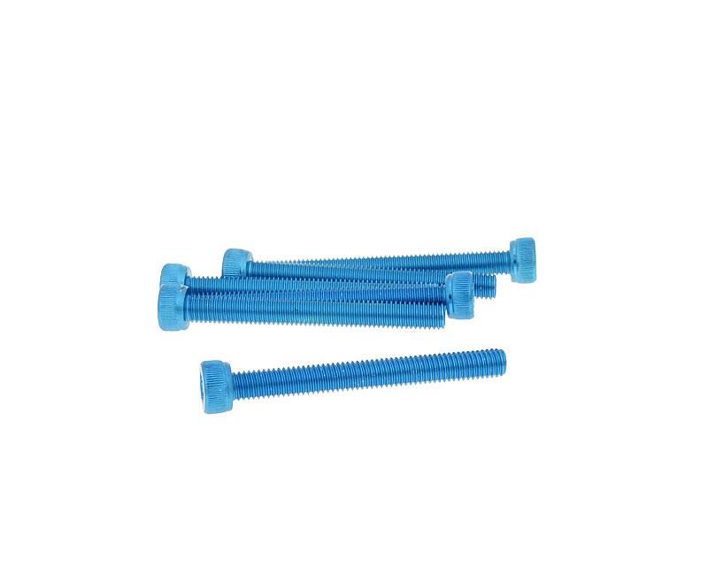 hexagon socket screw set - anodized aluminum blue - 6 pcs - M5x45 - styling