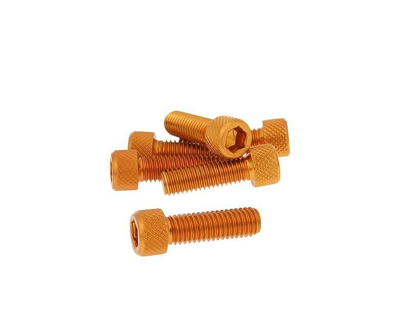 hexagon socket screw set - anodized aluminum orange - 6 pcs - M8x25 - styling