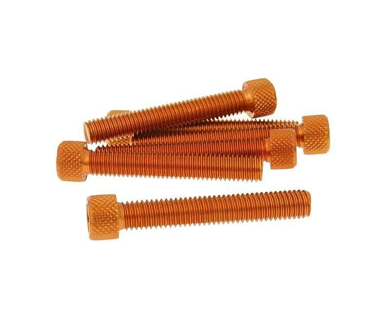 hexagon socket screw set - anodized aluminum orange - 6 pcs - M8x50 - styling